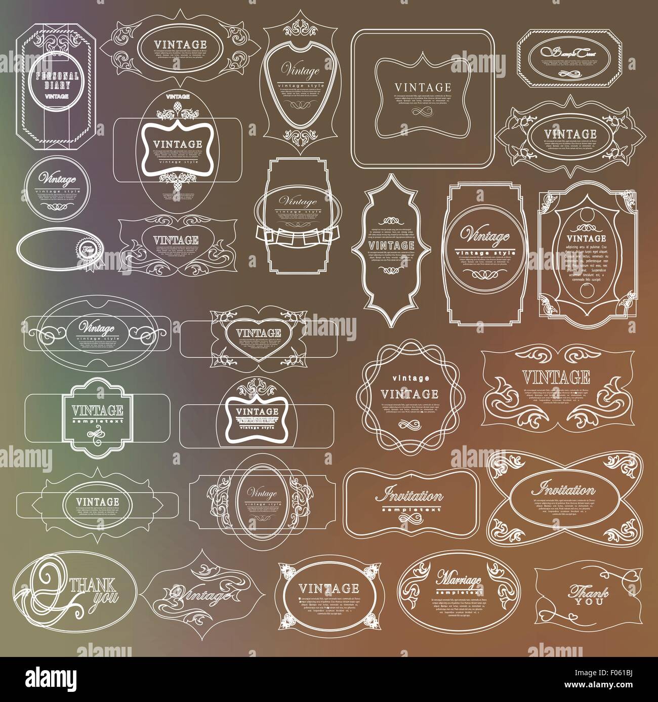 set retro vintage ribbons and label Stock Vector Image & Art - Alamy
