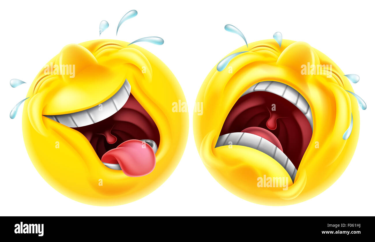 faktor Penelope trængsler Theatre comedy tragedy mask style emoji faces one laughing and one crying  Stock Photo - Alamy