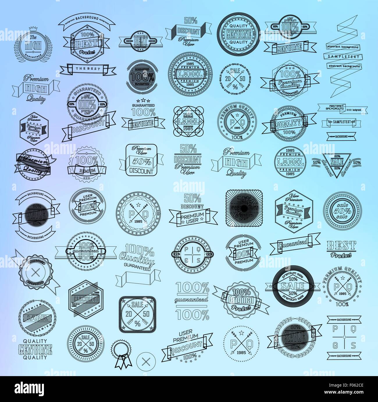 set retro vintage ribbons and label Stock Vector Image & Art - Alamy