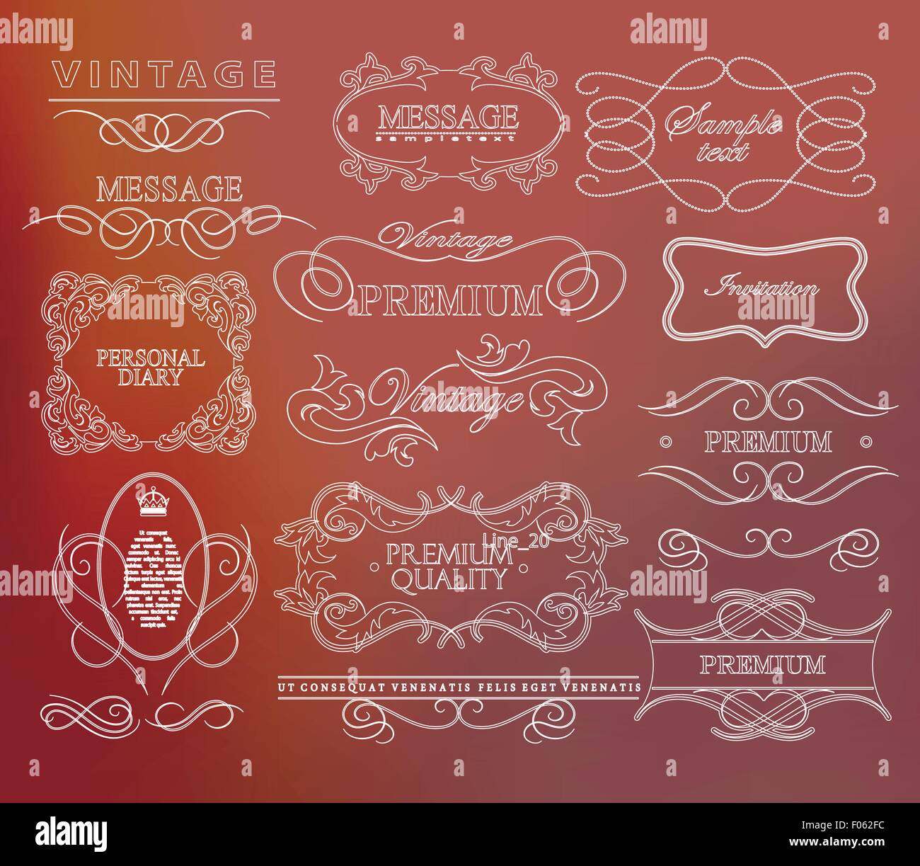 Set of hand-drawing calligraphic floral design elements Stock Vector ...