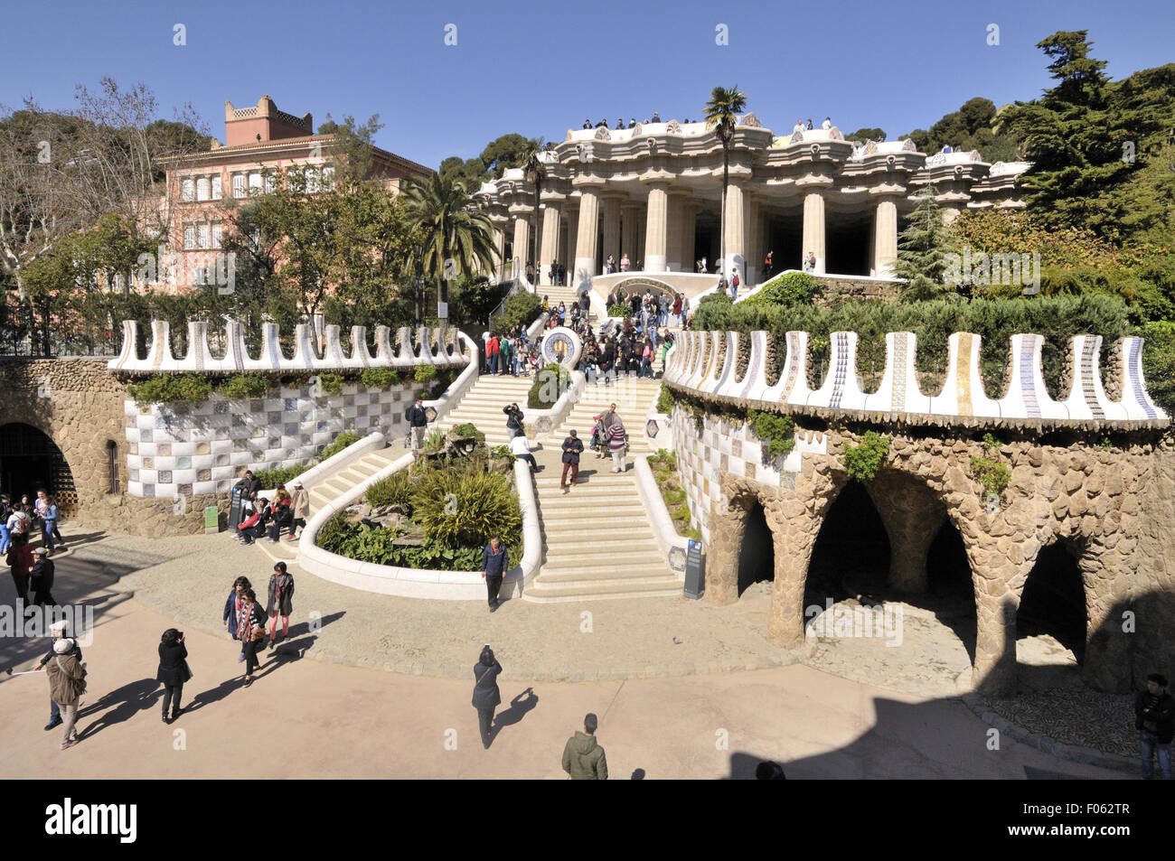 Park Güell, garden complex designed by the Catalan architect Antoni ...