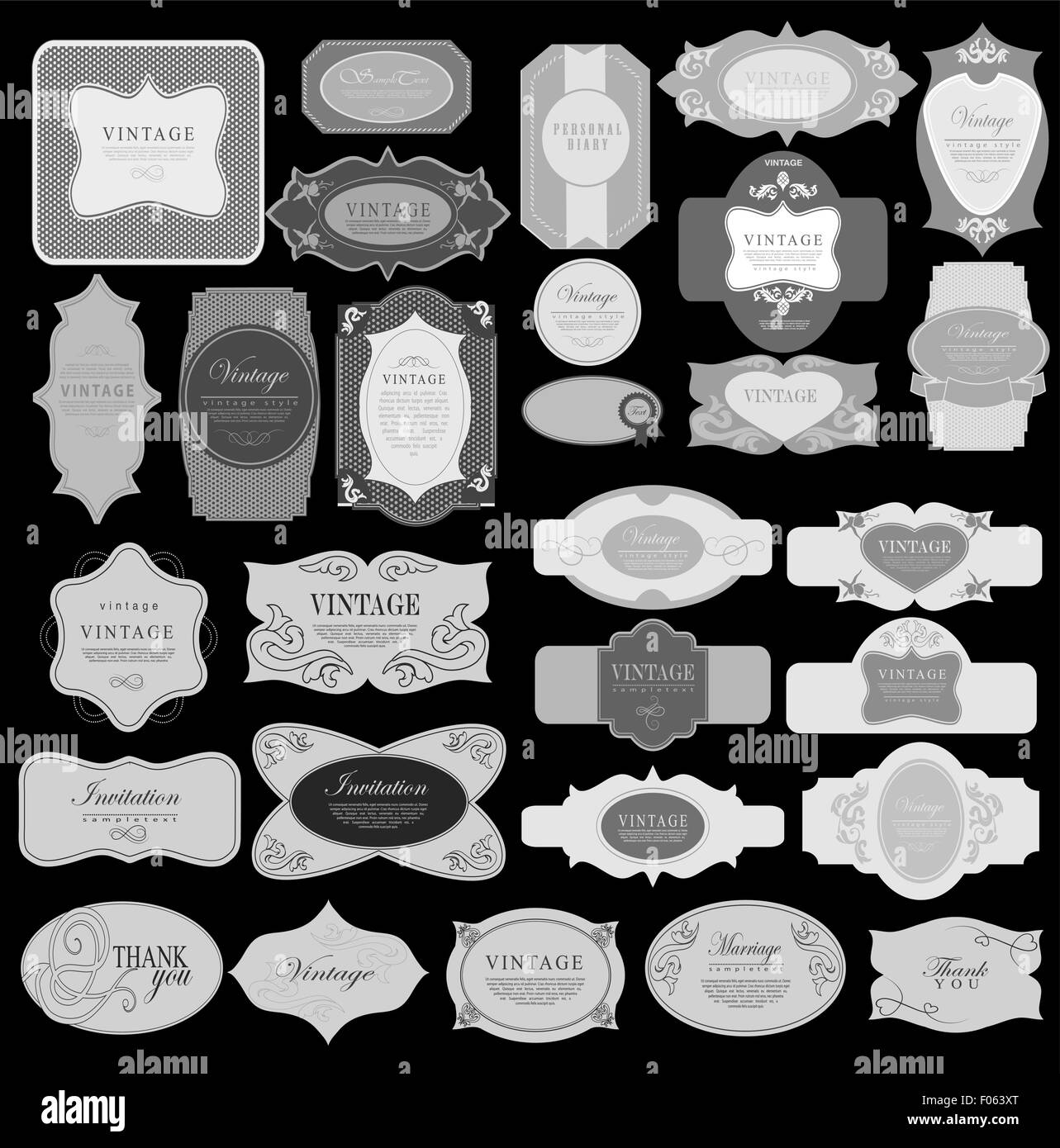 set retro vintage ribbons and label Stock Vector Image & Art - Alamy