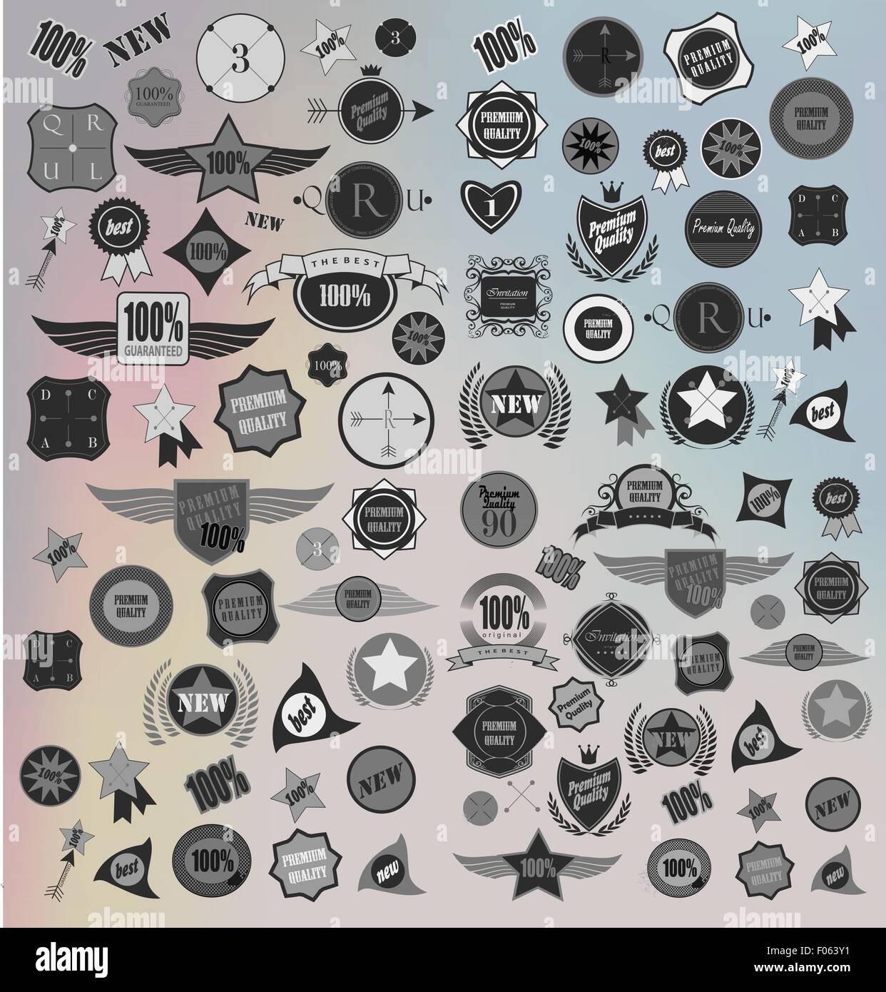 set retro vintage ribbons and label Stock Vector Image & Art - Alamy