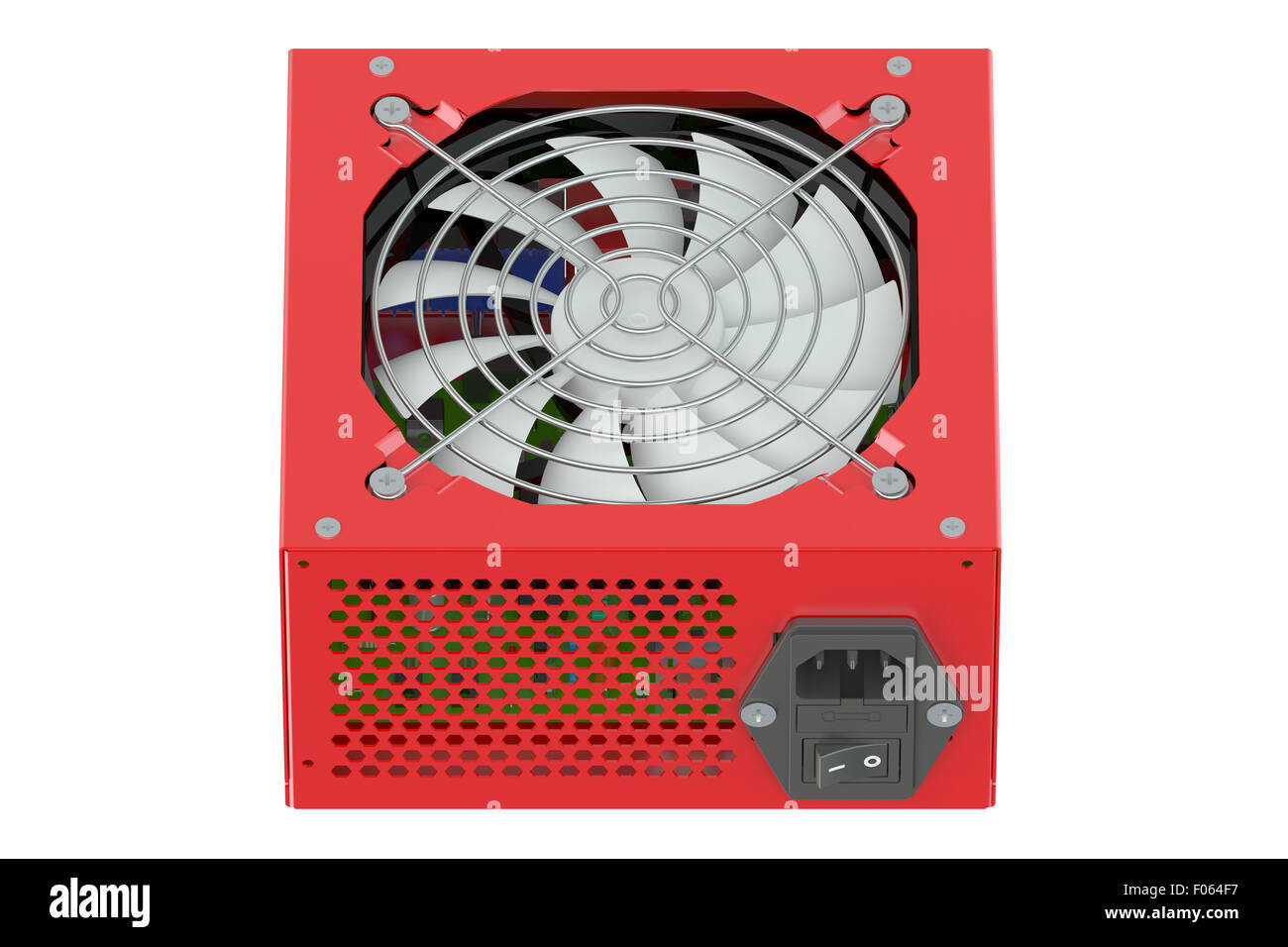 Red Power Supply Unit isolated on white background Stock Photo - Alamy