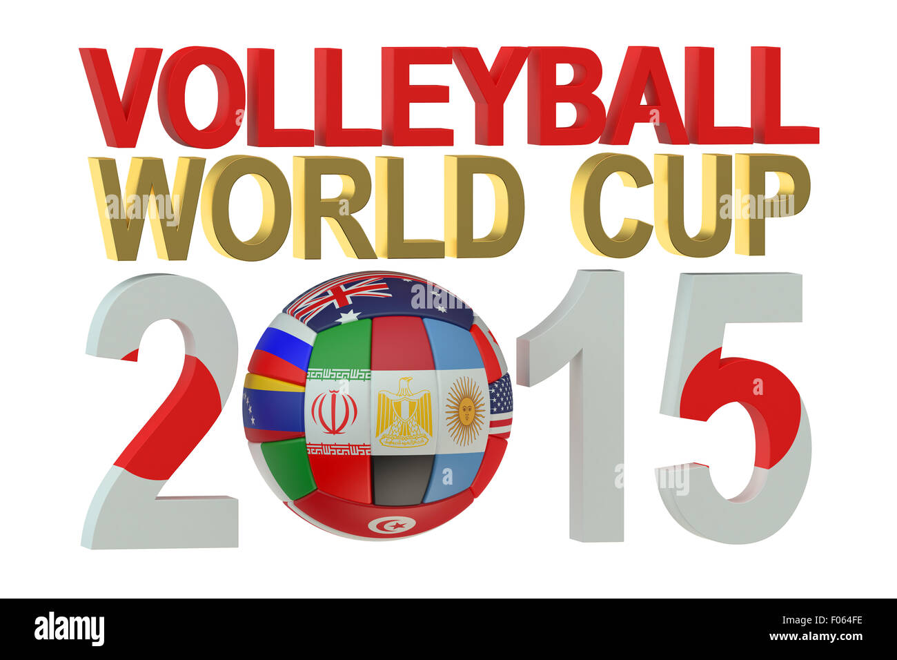Volleyball World Cup 2015 Japan concept isolated on white background Stock Photo