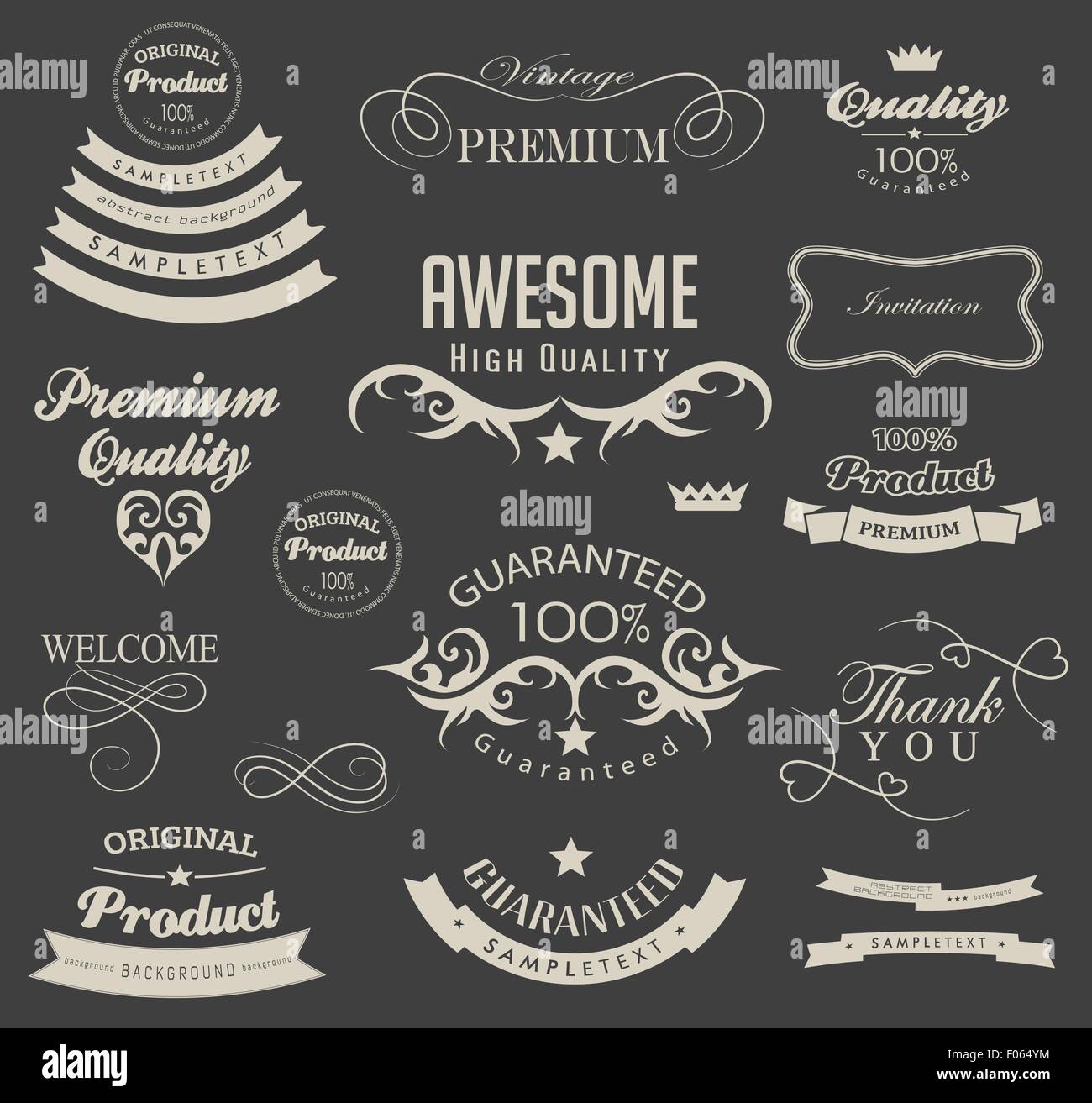 vector set calligraphic Stock Vector Image & Art - Alamy