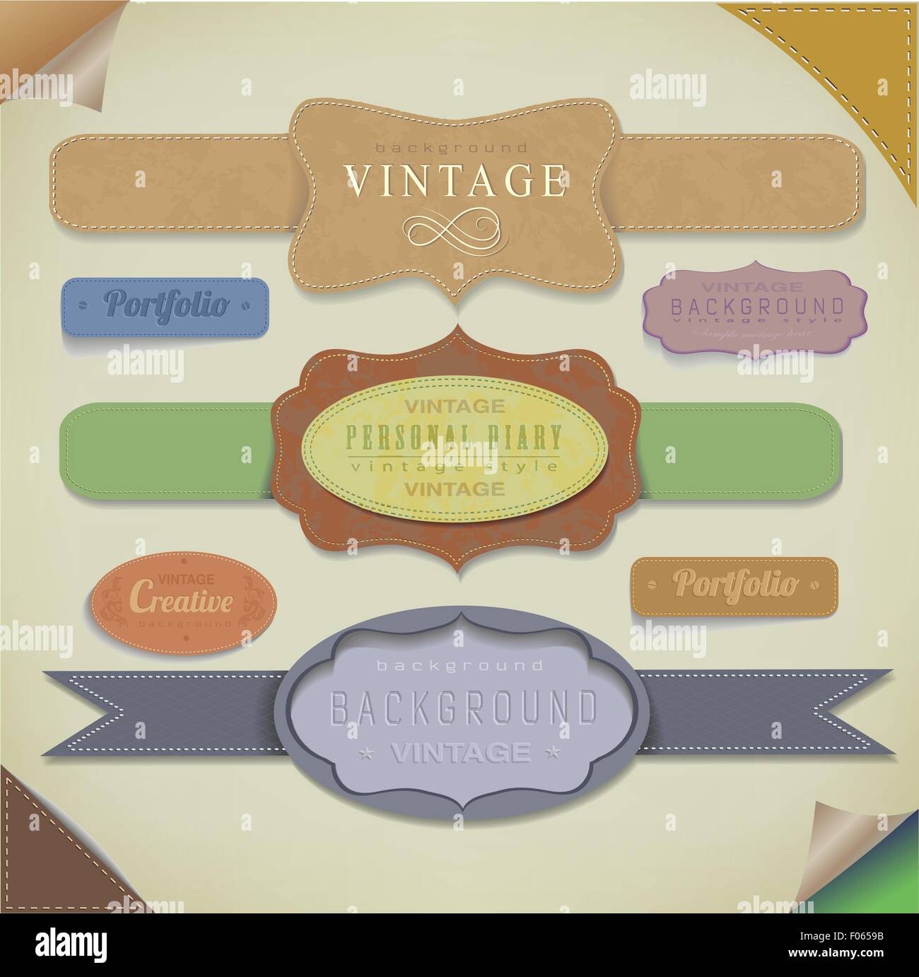 Labels With Ribbon set ribbons and label Stock Vector Image & Art - Alamy