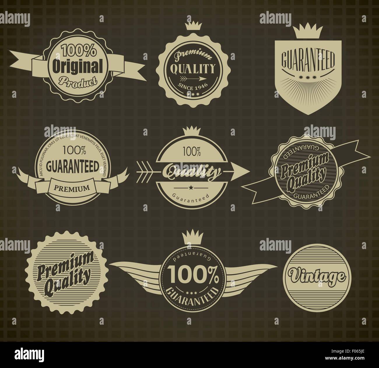 Set of retro vintage labels. Vector illustration Stock Vector Image ...
