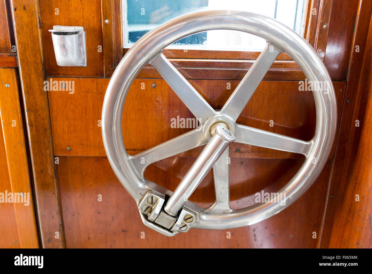 Locking Mechanism Inside Of The Door Of An Old Train Car Stock