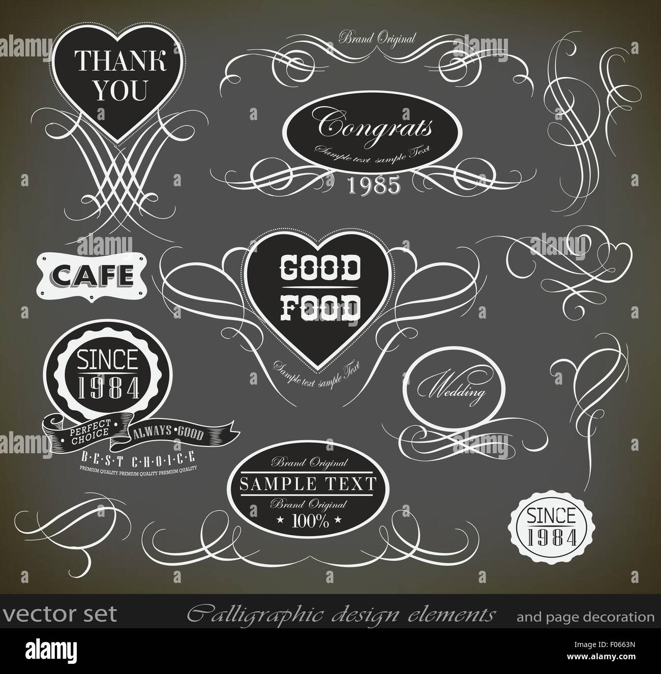 calligraphic design elements Stock Vector Image & Art - Alamy