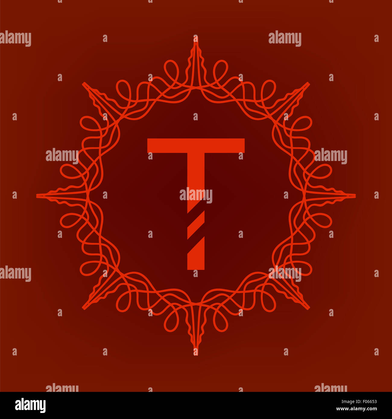 Simple T Design Simple Monogram T Stock Photo - Alamy
