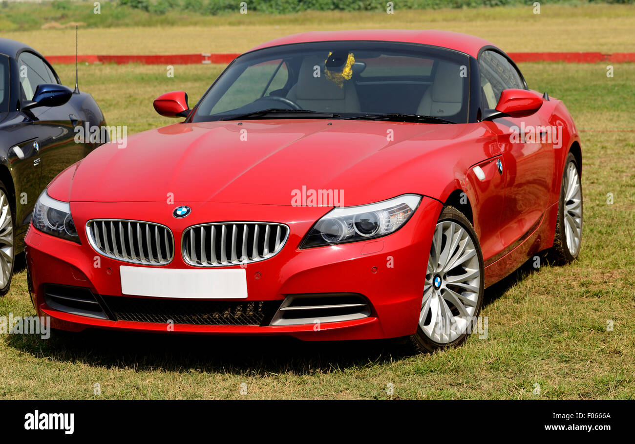 Bombay, India - January 26, 2013:Red BMW Z4 Roadster at Bombay Super Car Show Stock Photo