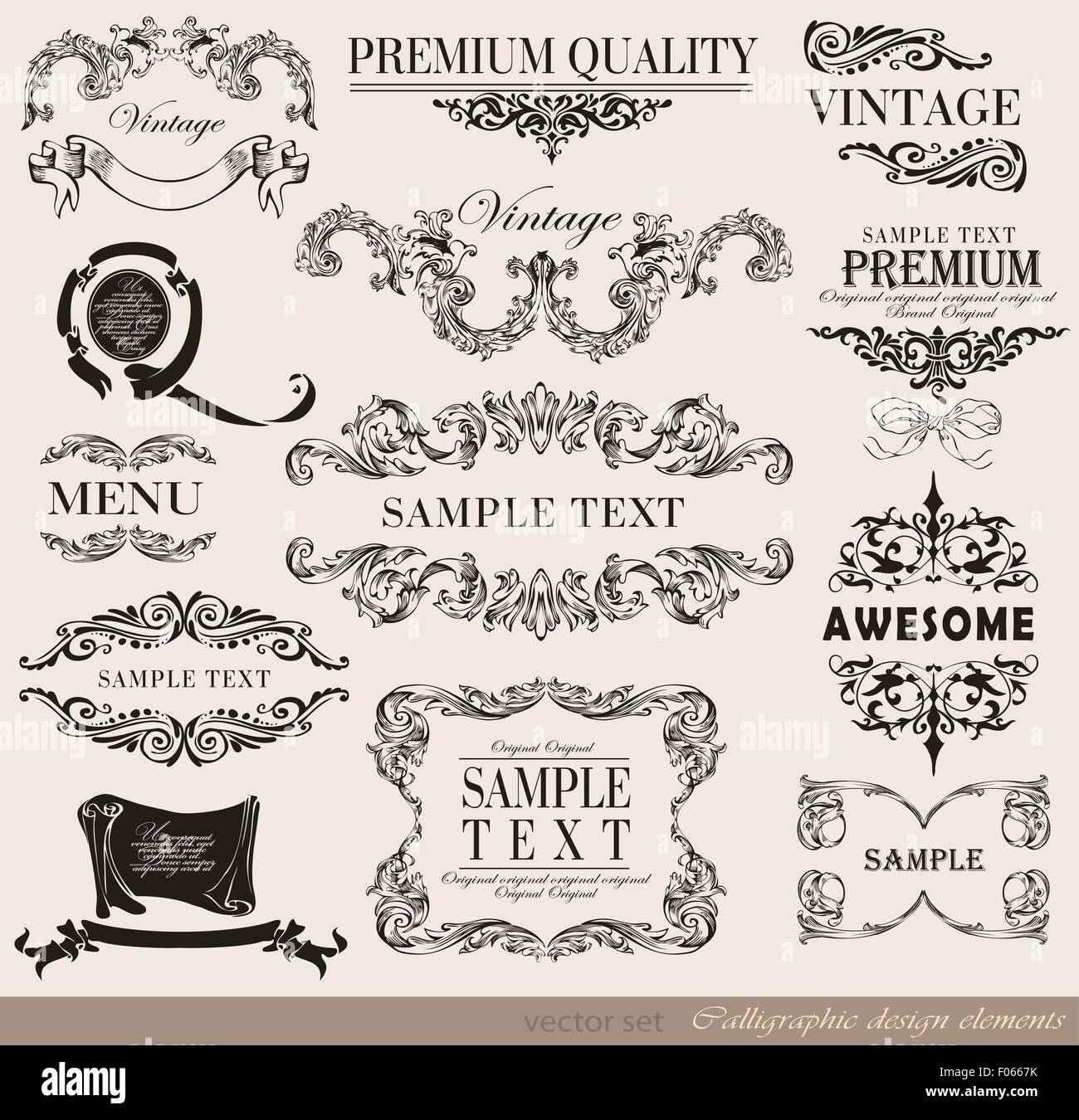 calligraphic design elements Stock Vector Image & Art - Alamy
