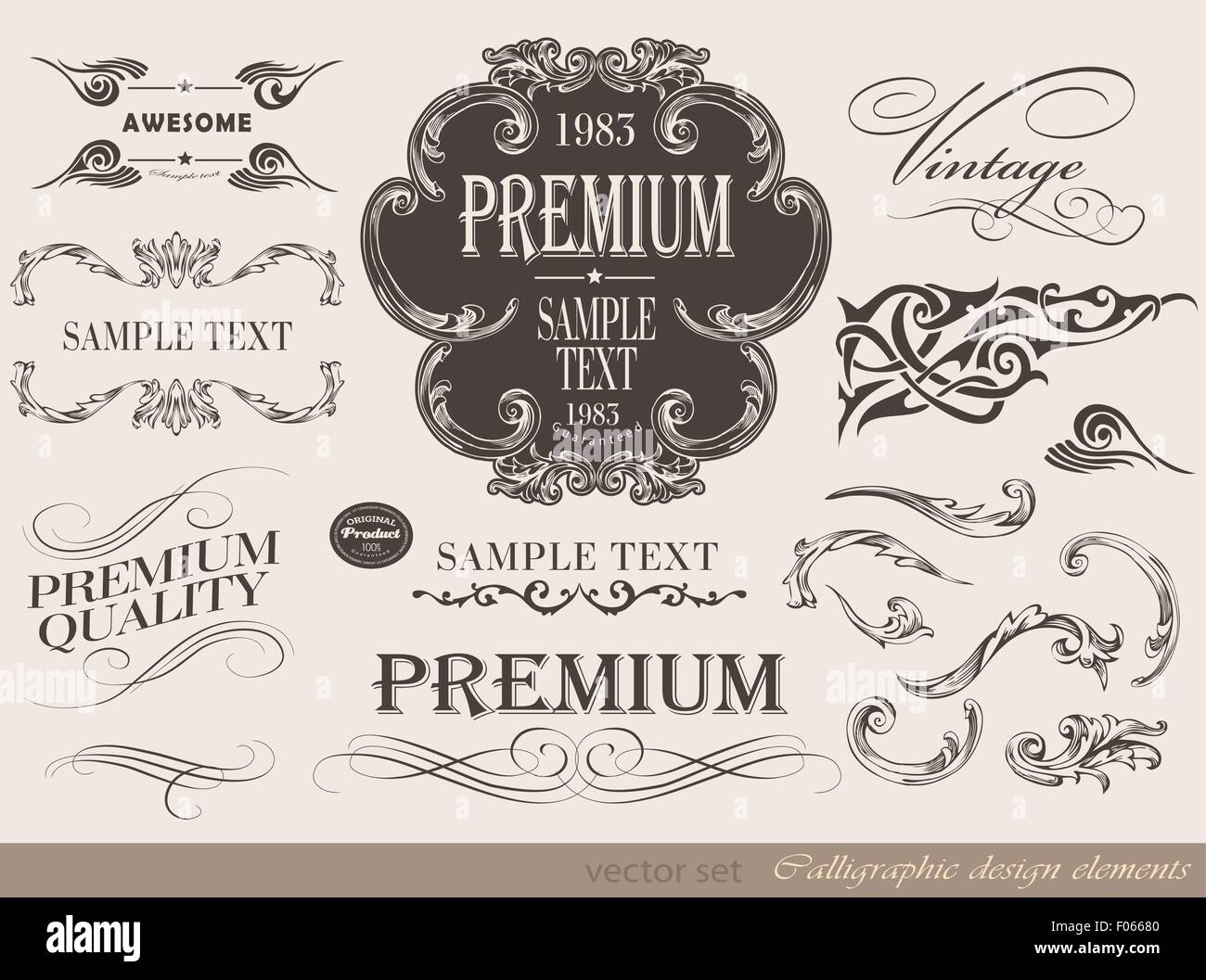 calligraphic design elements Stock Vector Image & Art - Alamy