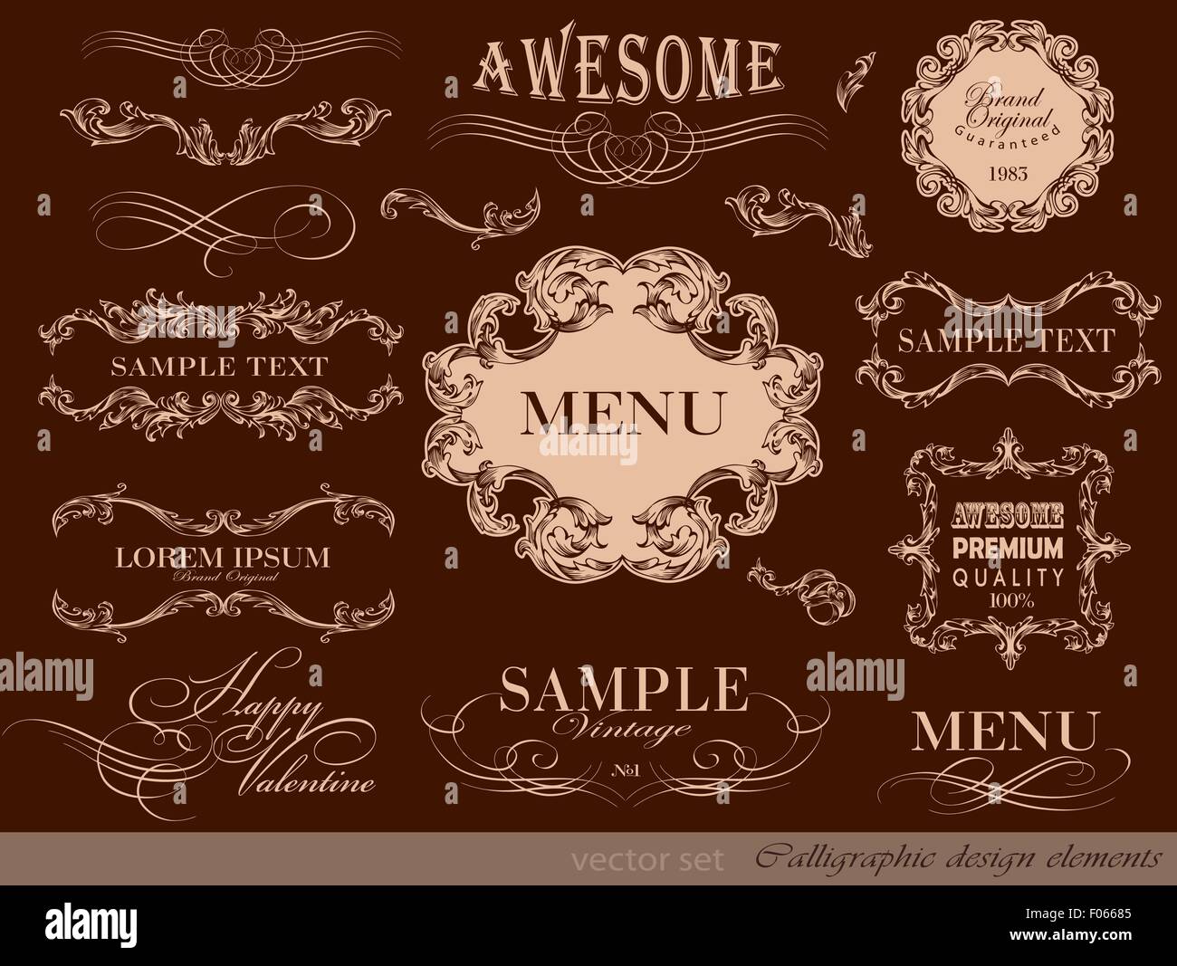calligraphic design elements Stock Vector Image & Art - Alamy