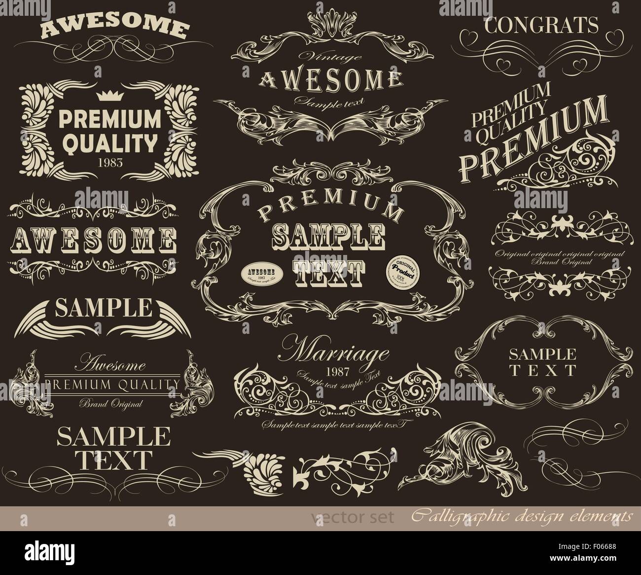 calligraphic design elements Stock Vector Image & Art - Alamy