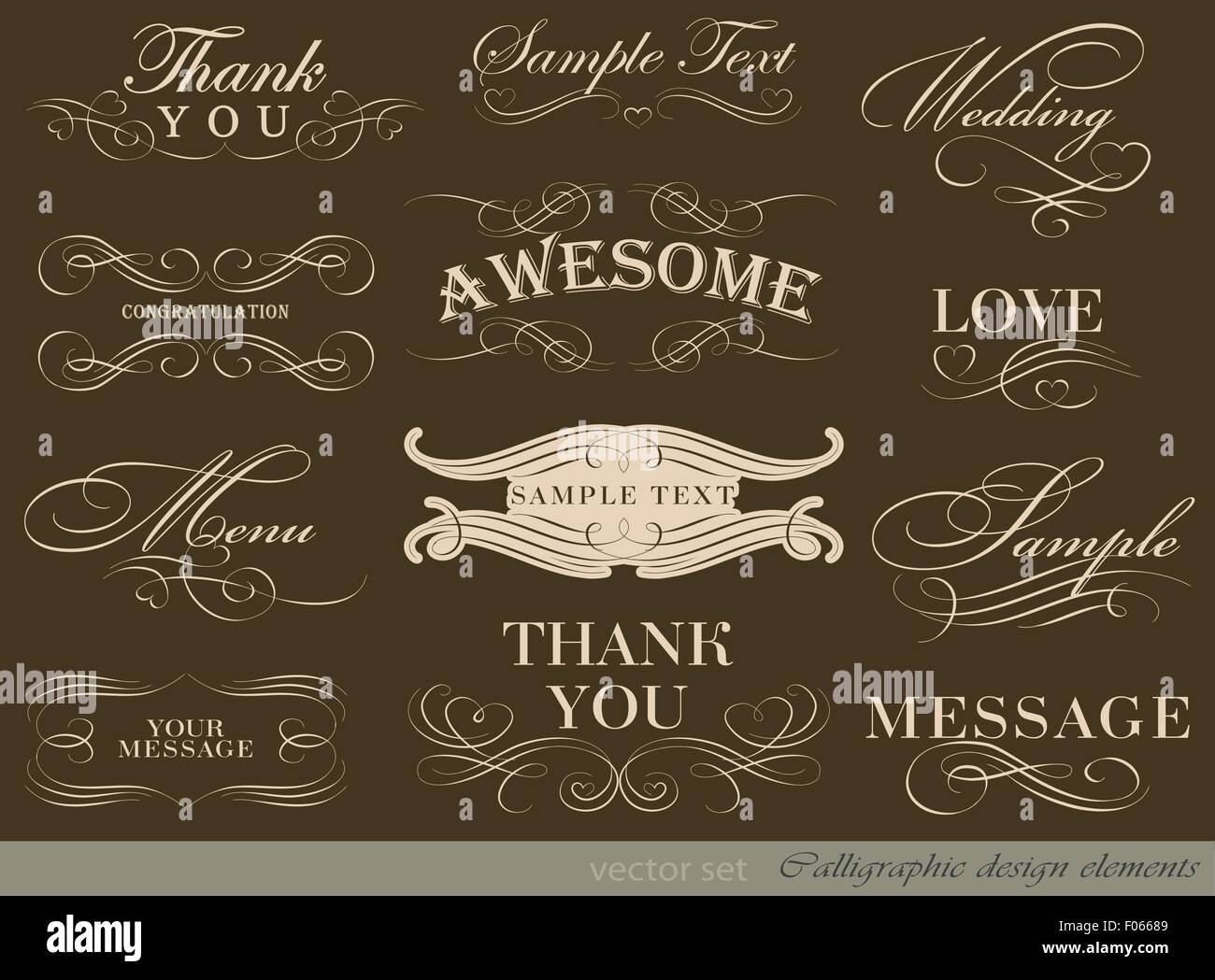 calligraphic design elements Stock Vector Image & Art - Alamy