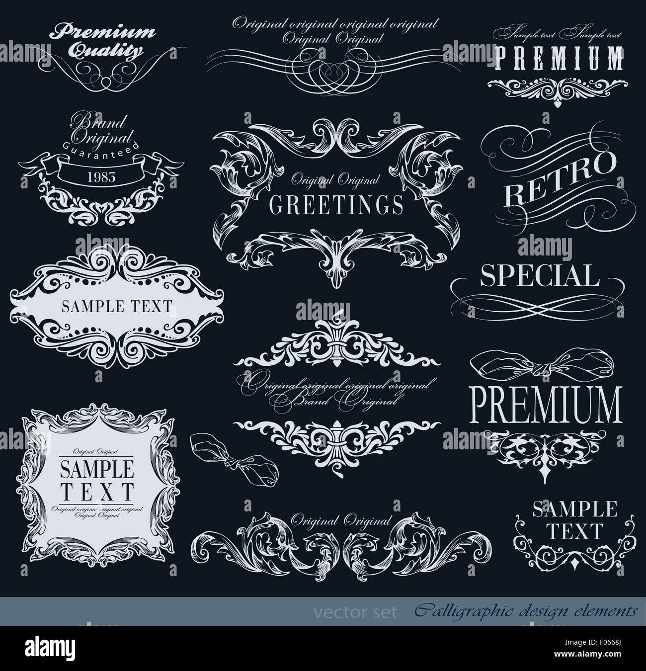 calligraphic design elements Stock Vector Image & Art - Alamy