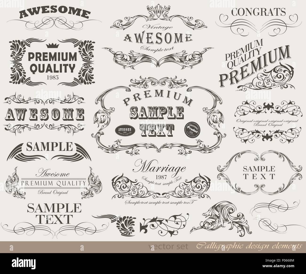 calligraphic design elements Stock Vector Image & Art - Alamy