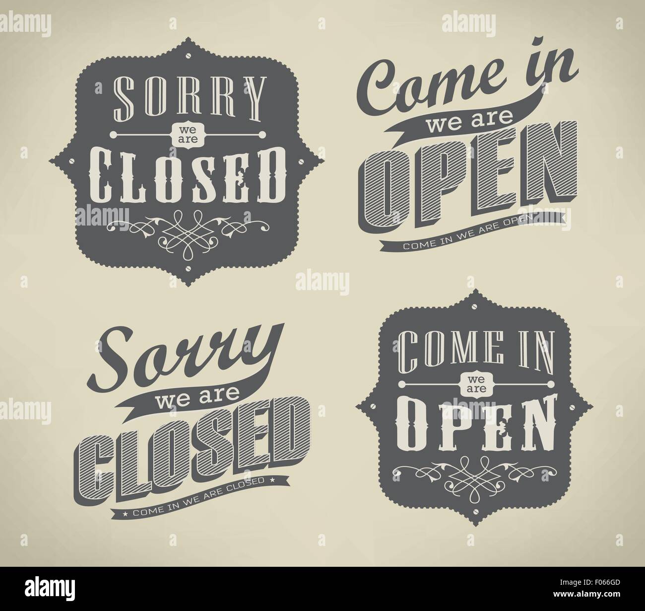 Open Vintage retro sign Stock Vector Image & Art Alamy
