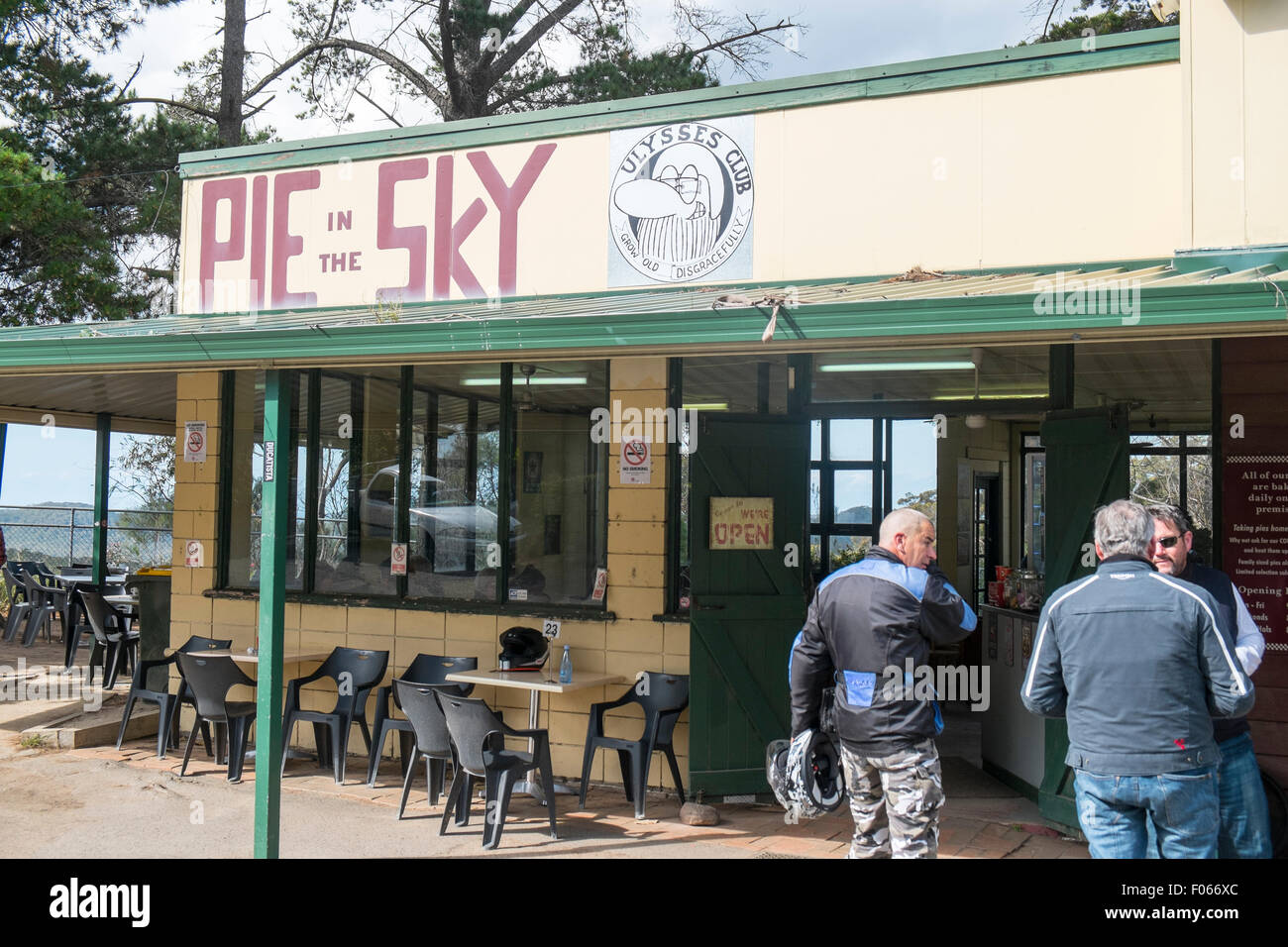 Pie in the Sky motorcycle club cafe on the old pacific highway, Cowan