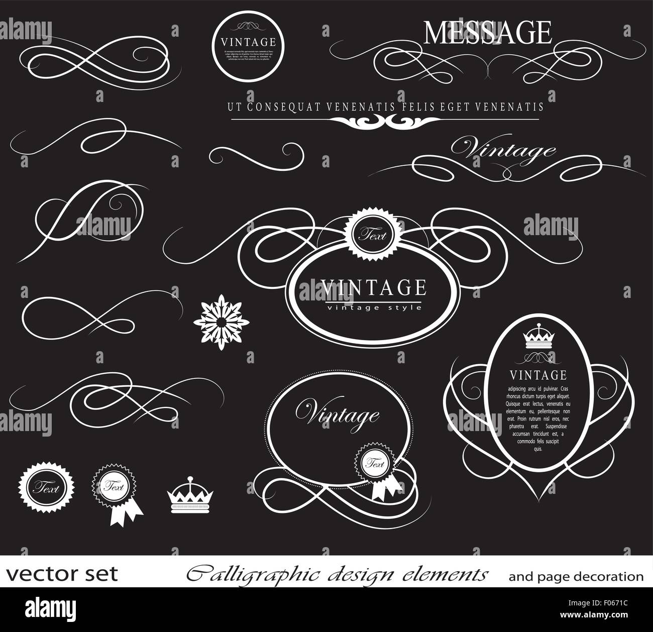 calligraphic design elements and page decoration Stock Vector Image ...