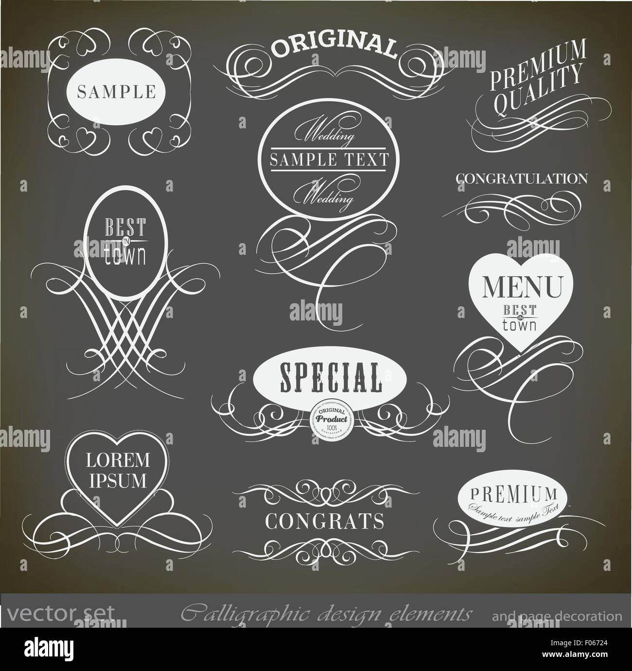 calligraphic design elements and page decoration Stock Vector Image ...