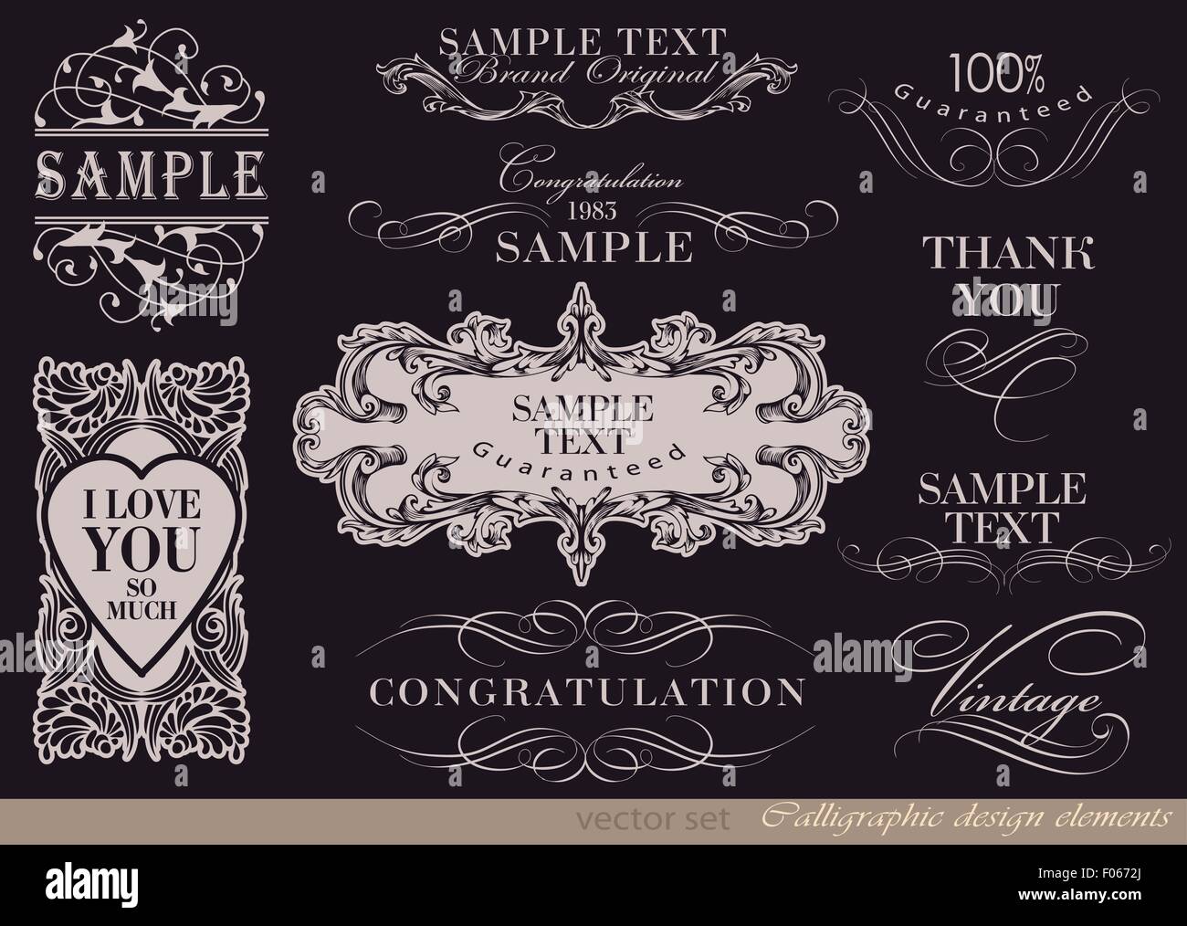calligraphic design elements Stock Vector Image & Art - Alamy