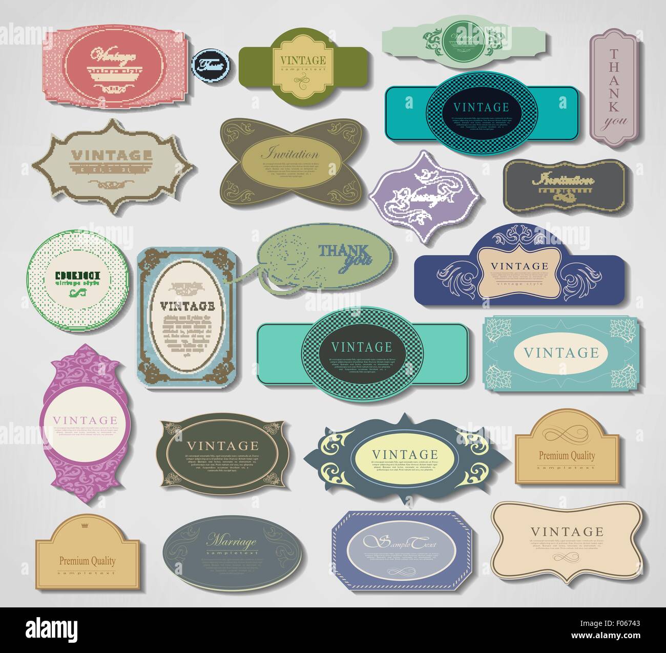 Vector set vintage labels Stock Vector Image & Art - Alamy