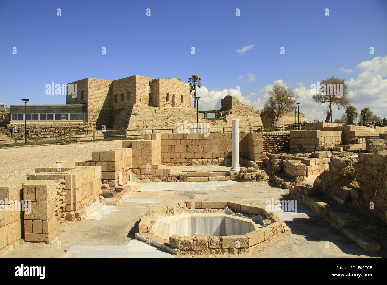 The Byzantine Governer's palace bathhouse in Caesarea National Park on Israel’s central Mediterranean coast Stock Photo