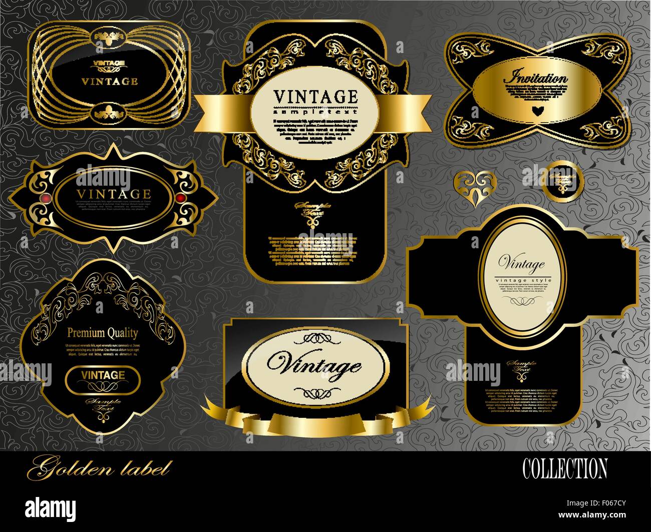 black gold labels Stock Vector Image & Art - Alamy