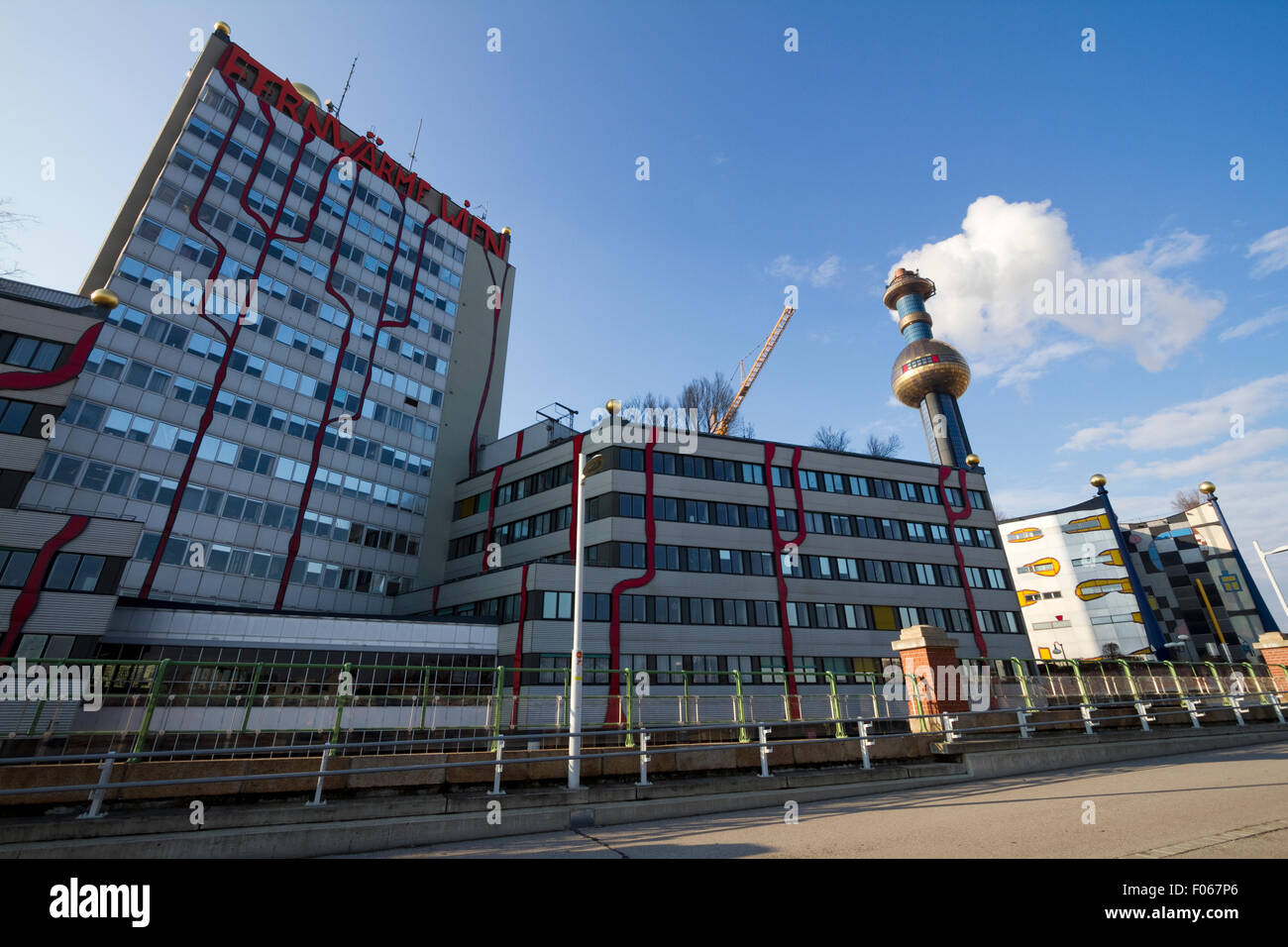 The District Heating Plant (Müllverbrennungsanlage) of Spittelau in Vienna designed by Friedensreich Hundertwasser Stock Photo