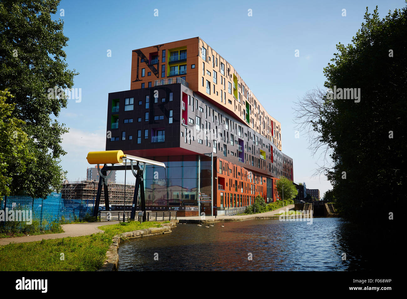 The 2009 Chips is a residential apartment building, alongside the Ashton Canal, in New Islington, Manchester, England. Historica Stock Photo