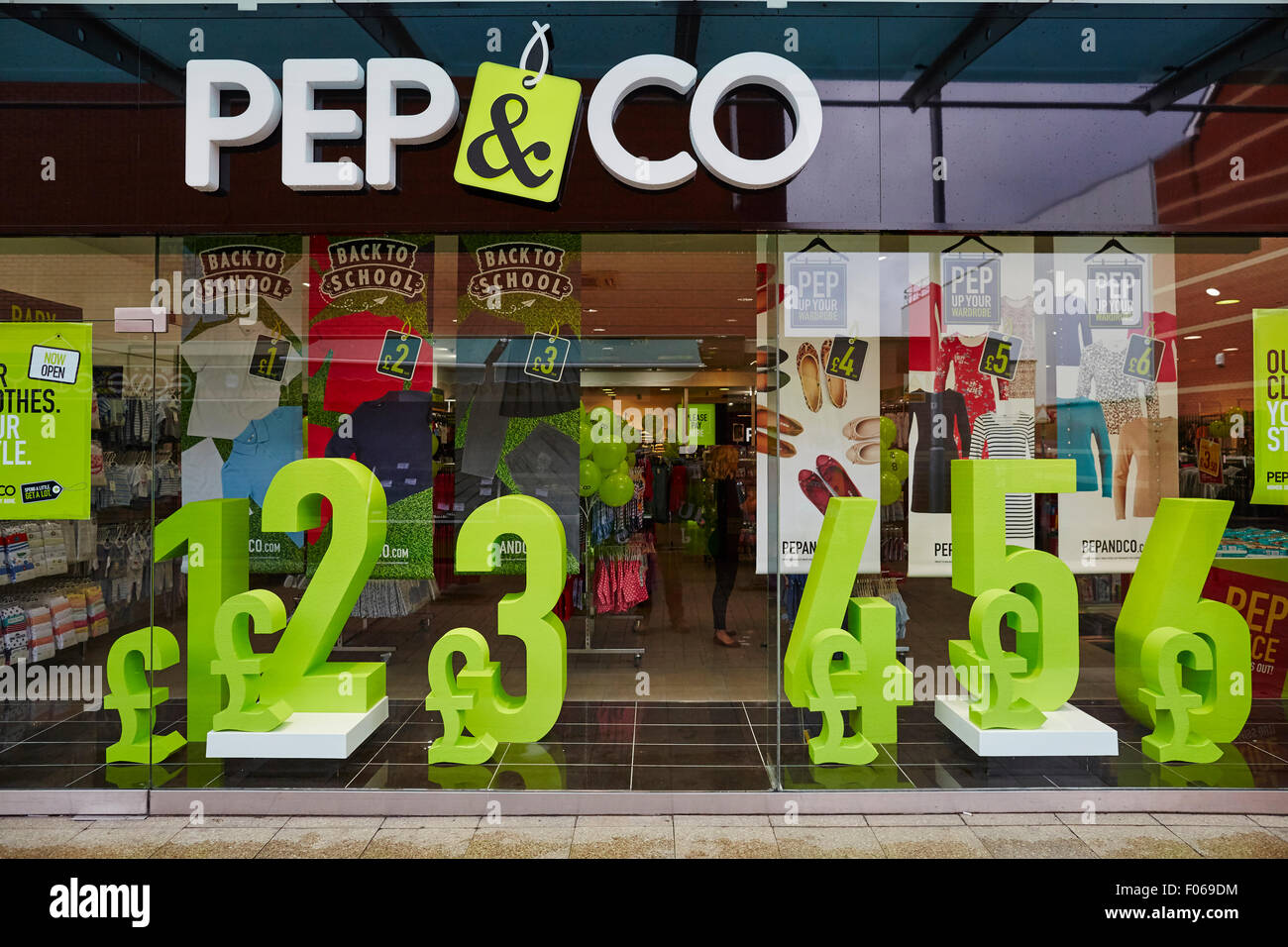 Pep And Co (Pep&Co) open their new store in The Parishes Shopping Centre, Scunthorpe in North Lincolnshire, England,  exterior o Stock Photo