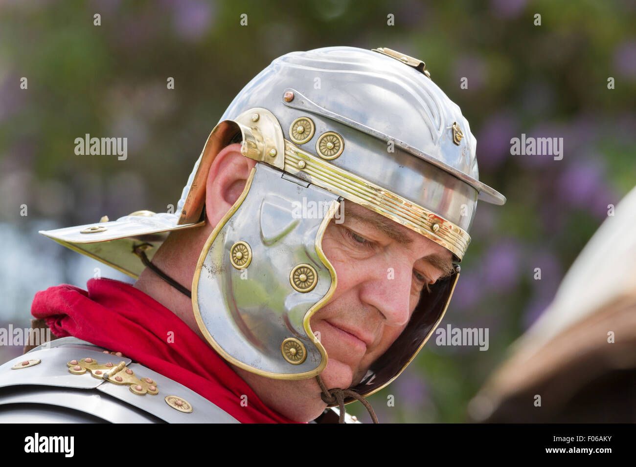 Wallsend, Tyne and Wear, UK. 8th August, 2015. Hadrian Festival at Segedunum Roman Fort: Roman Gladiator. The Hadrian Festival is part of the programme of activities supporting the British Museum's Roman Empire: Power & People exhibition which is on public display 30 May – 13 September 2015 Credit:  Andrew Nicholson/Alamy Live News Stock Photo