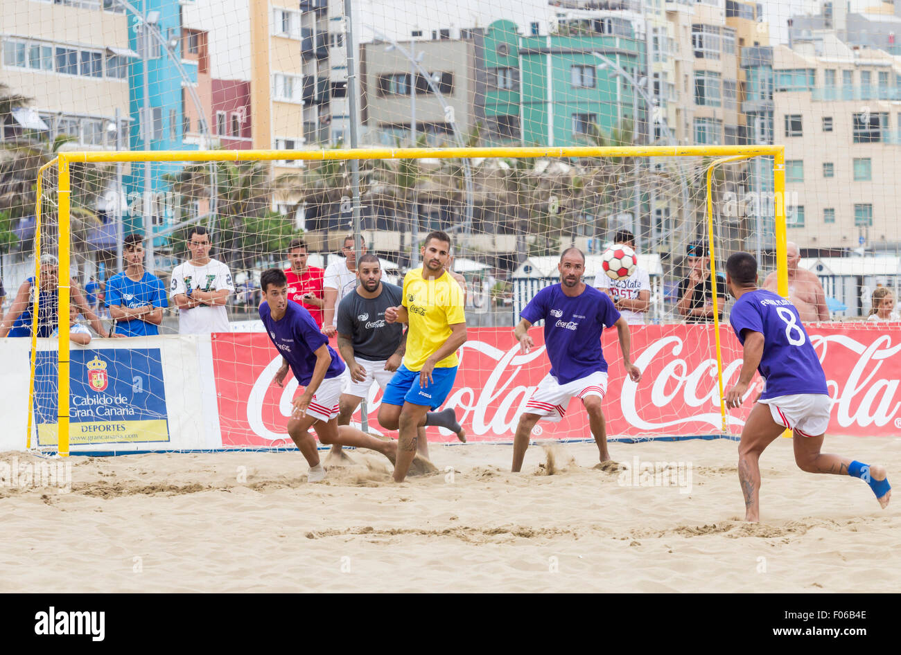 Beach football tournament in Spain Stock Photo Alamy