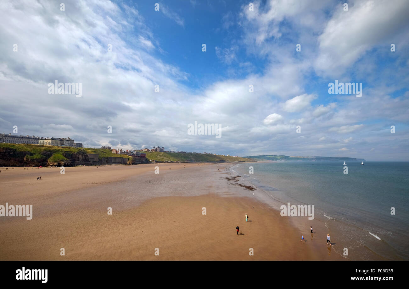 Whitby Beach in Yorkshire on a sunny summer day Stock Photo