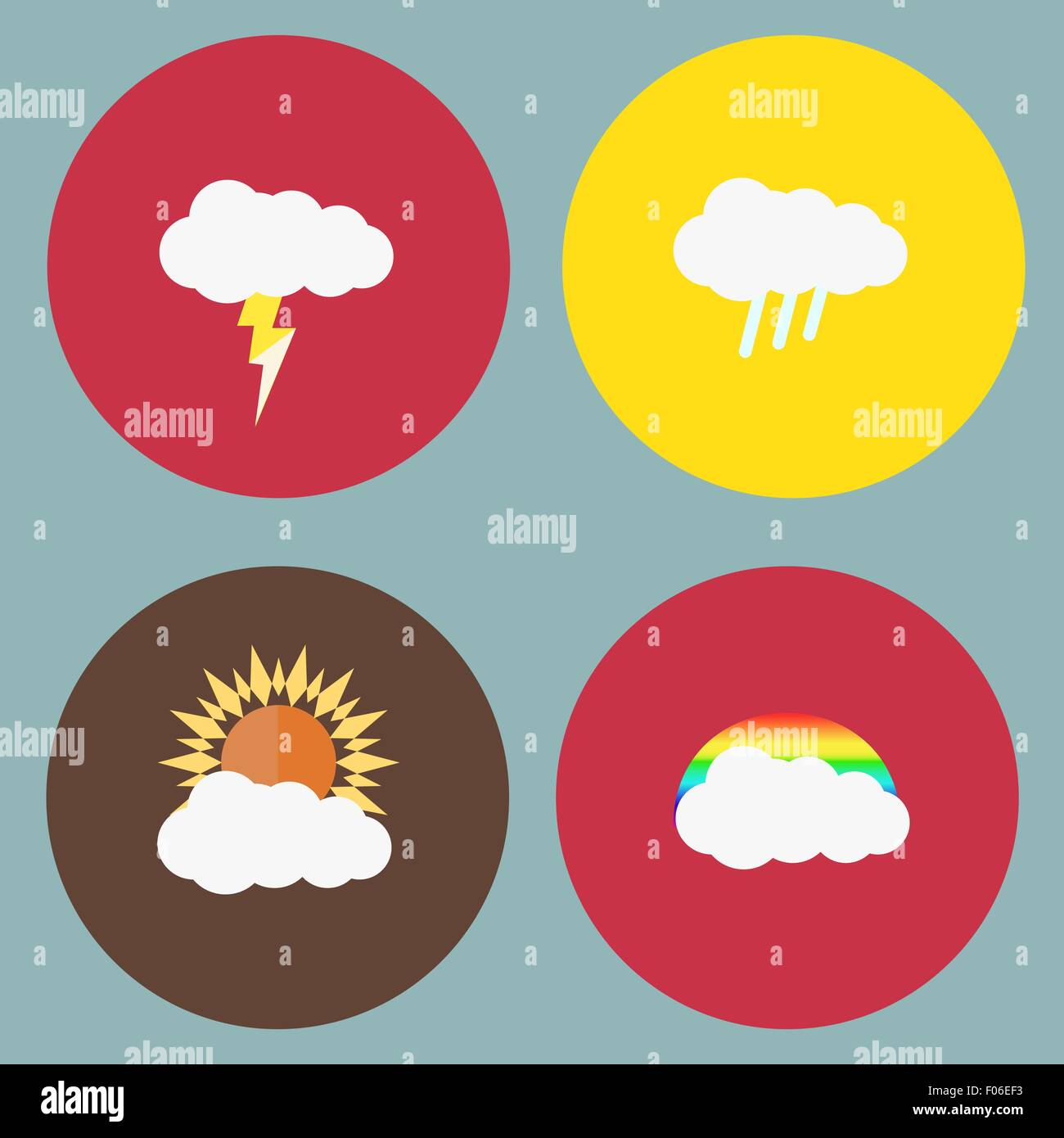 Modern flat icons vector collection with long shadow effect in stylish ...