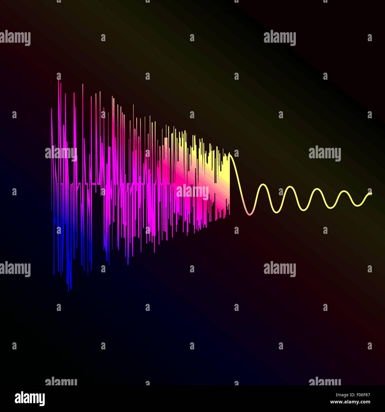 Bright sound wave on a dark blue background. EPS 10 vector file included Stock Vector