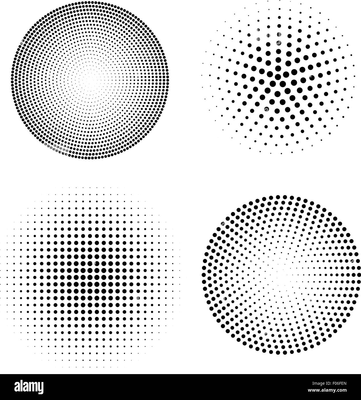 set of halftone spheres. vector illustration Stock Vector