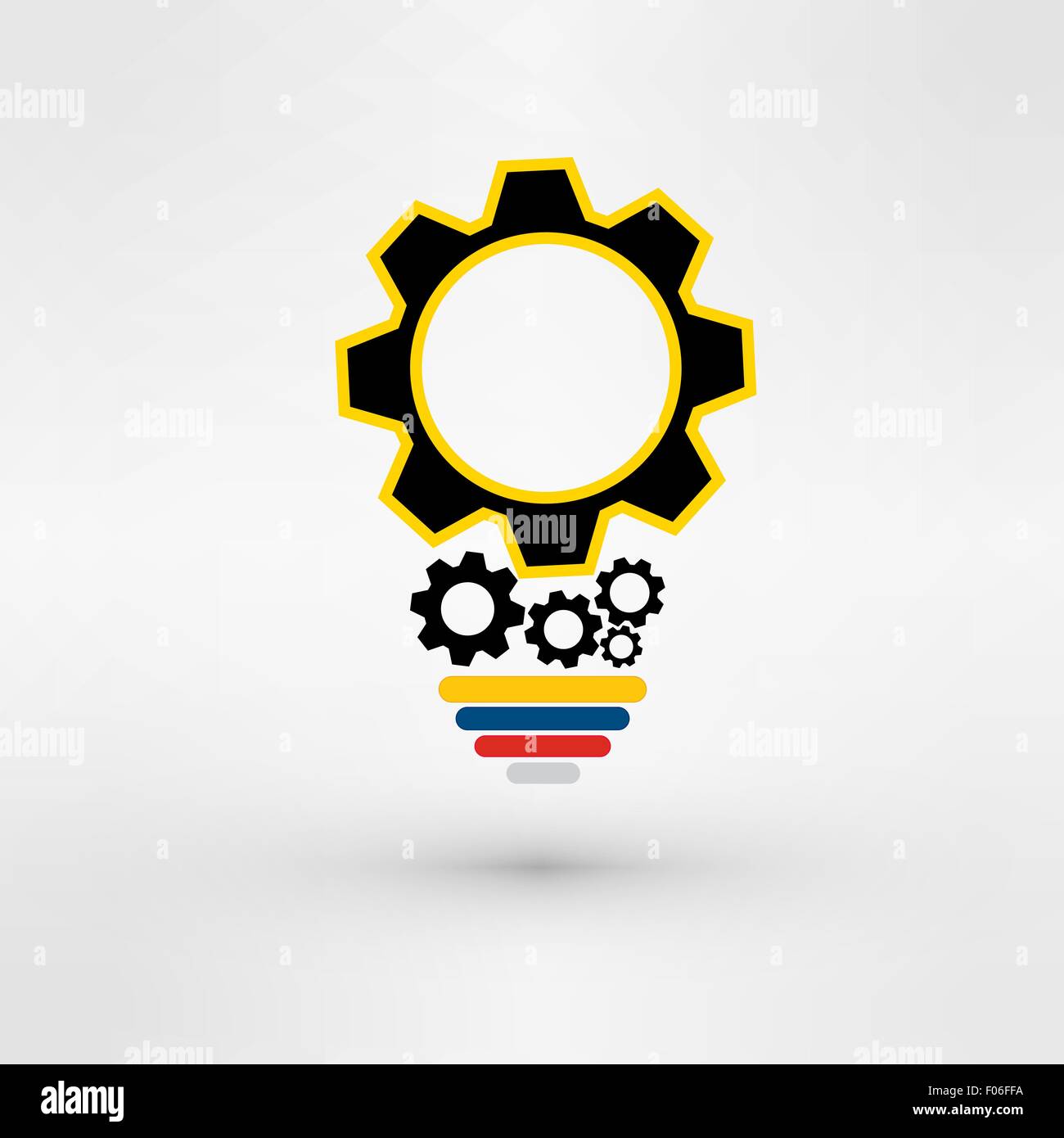 light bulb with gears and cogs working together, idea concept Stock ...