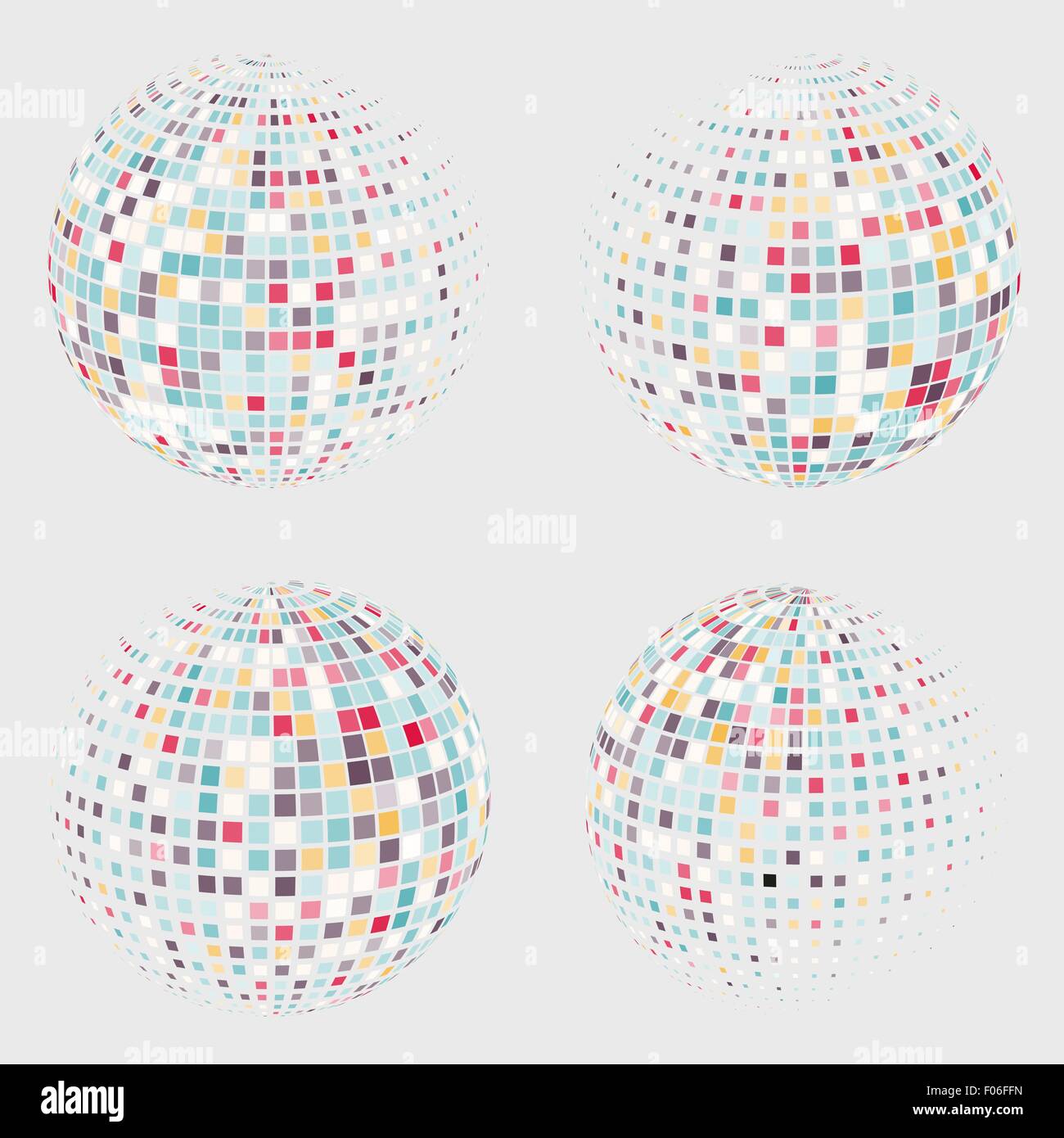 Collection of halftone sphere vector logo template. Abstract globe ...