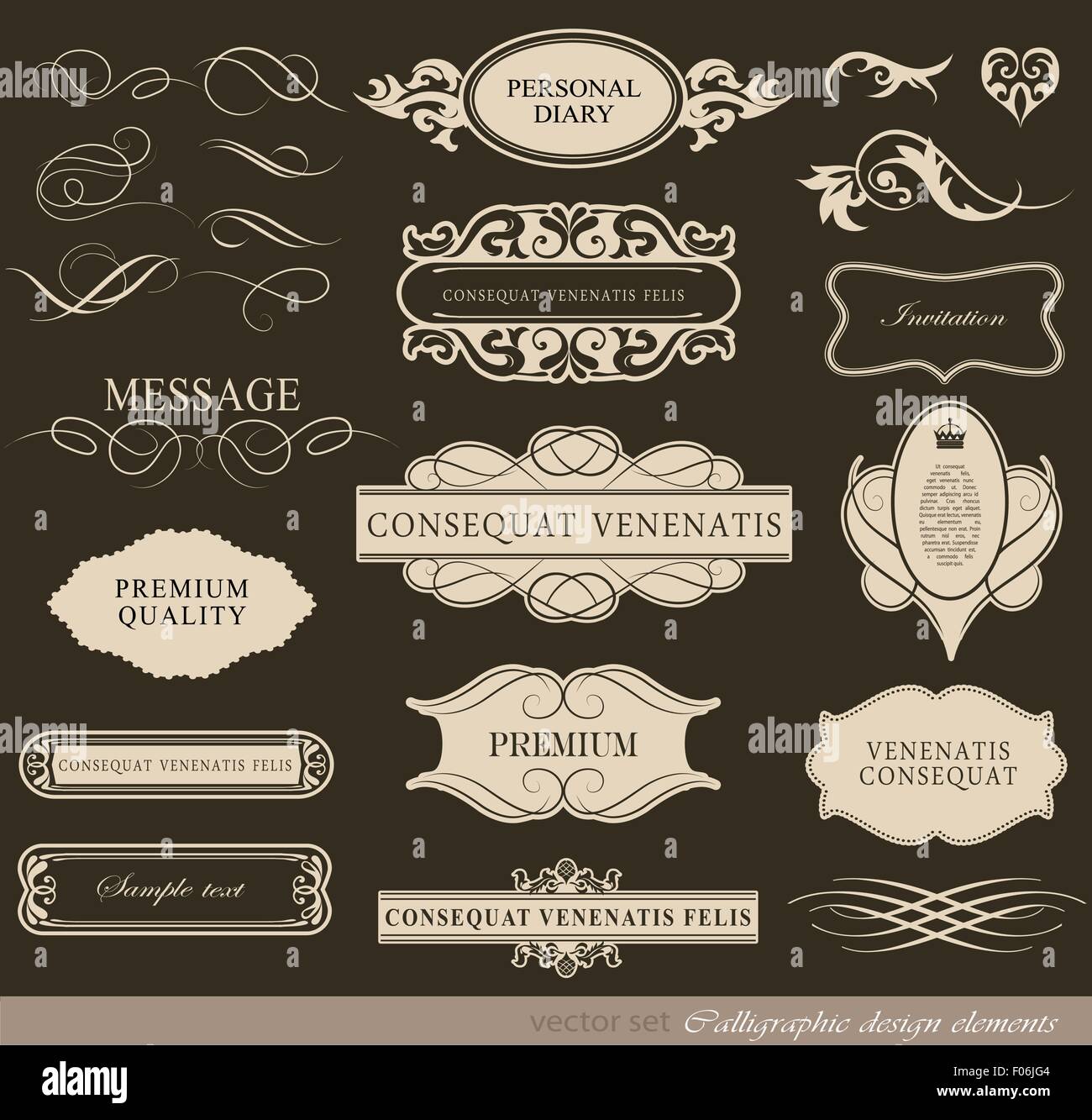 calligraphic design elements Stock Vector Image & Art - Alamy
