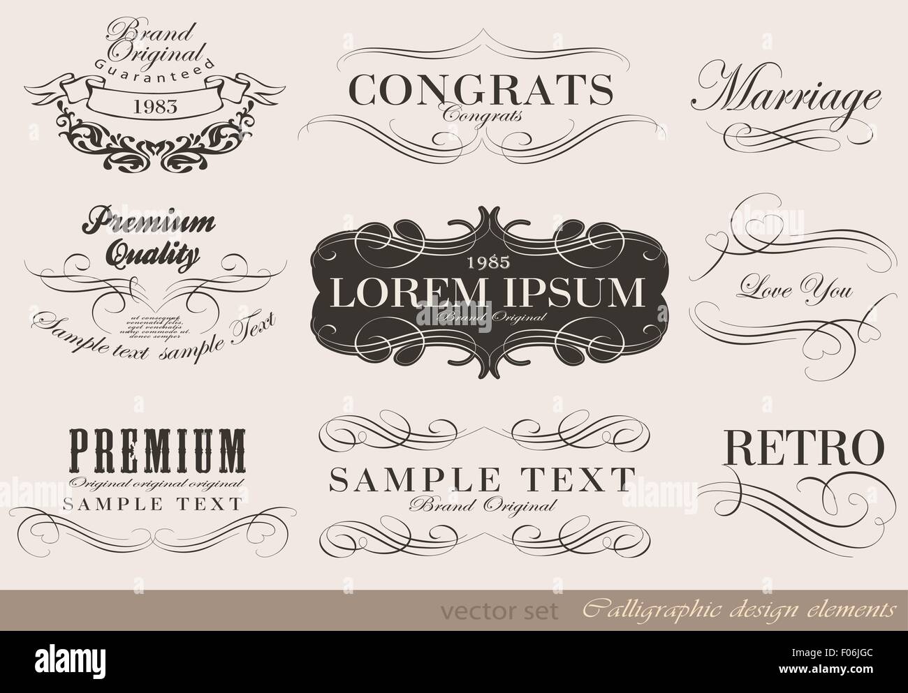 calligraphic design elements Stock Vector Image & Art - Alamy