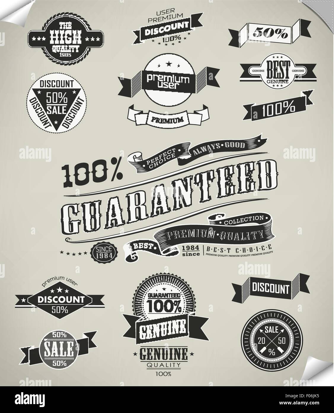 Premium Collection Label Collection of Premium Quality Labels Stock Vector Image & Art - Alamy