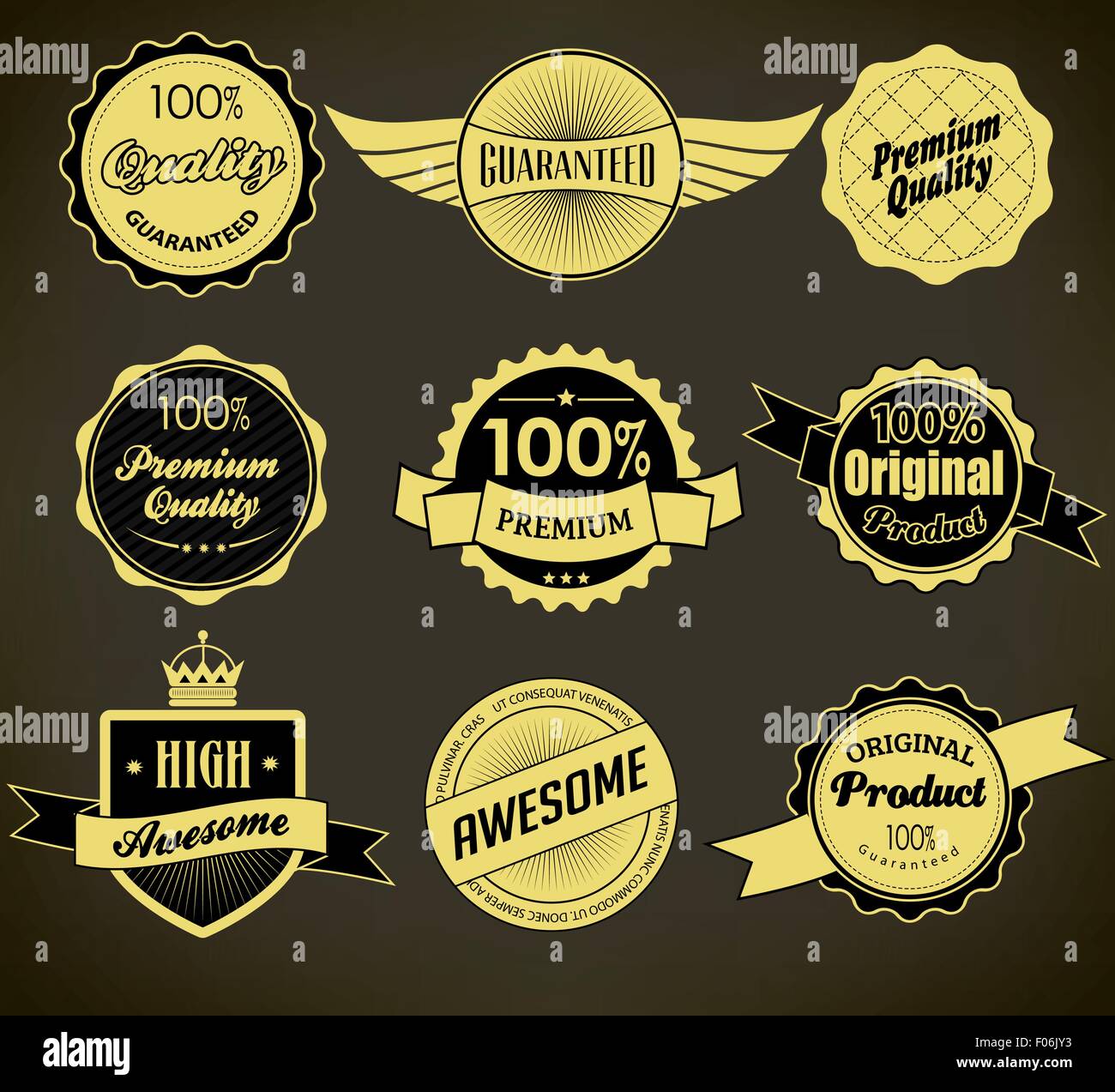 Set of retro vintage labels. Vector illustration Stock Vector Image ...
