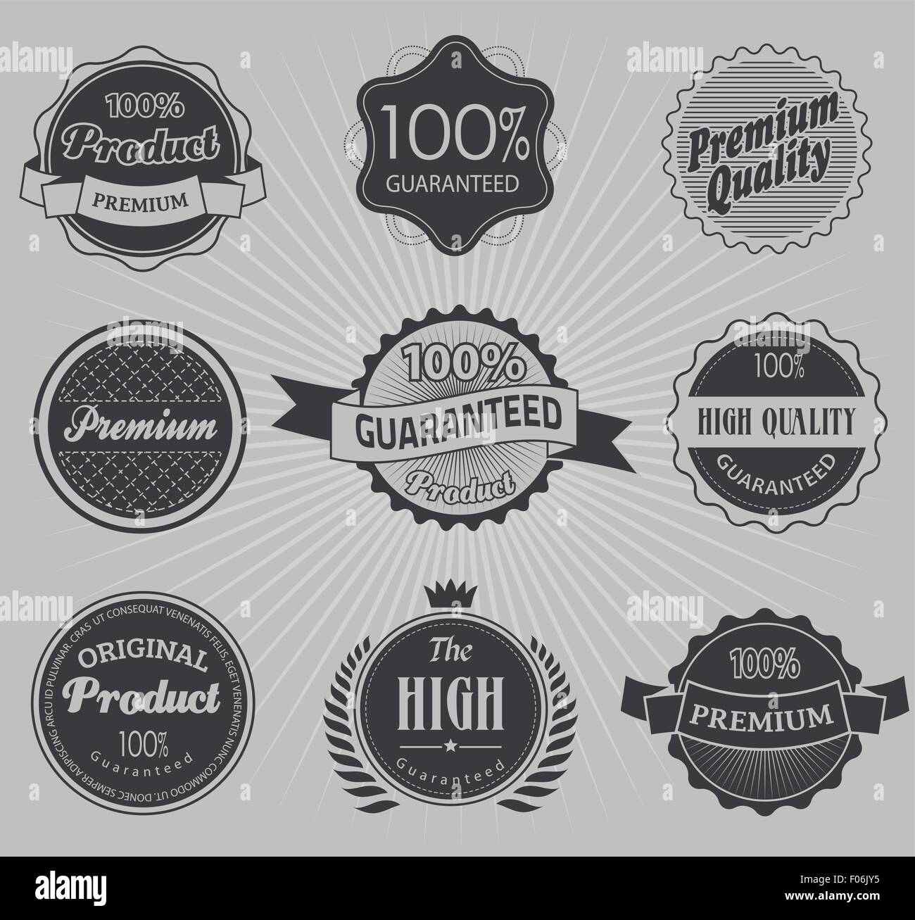 Set of retro vintage labels. Vector illustration Stock Vector Image ...