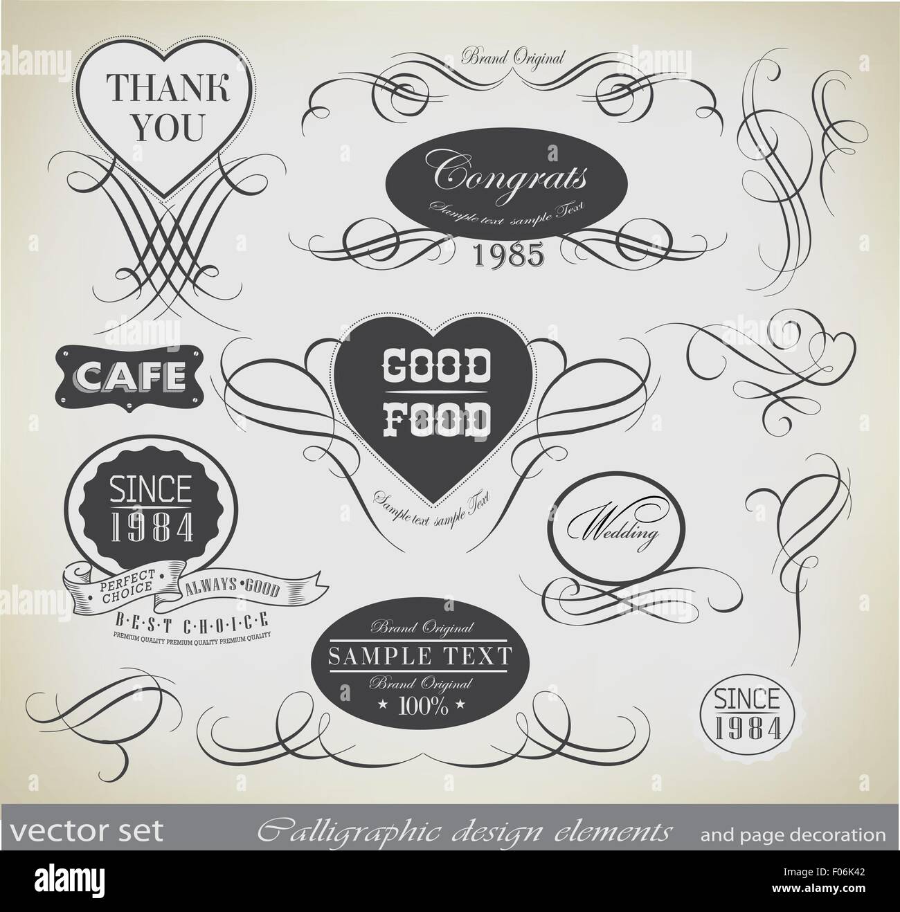calligraphic design elements and page decoration Stock Vector Image ...