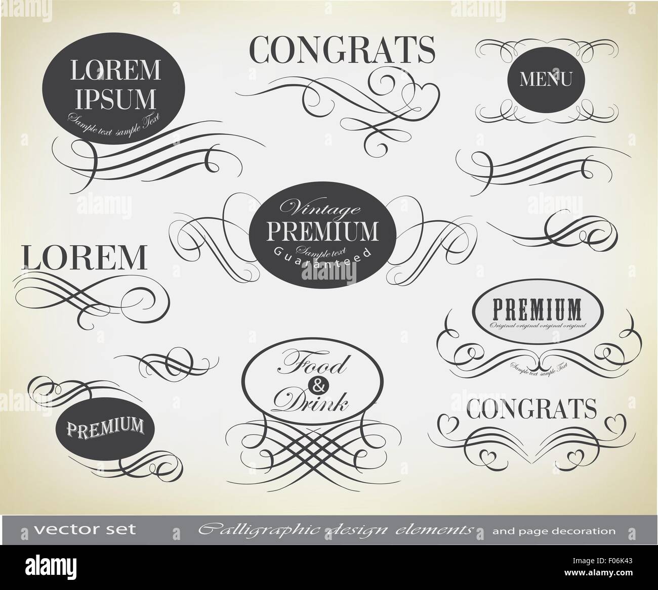 calligraphic design elements and page decoration Stock Vector Image ...