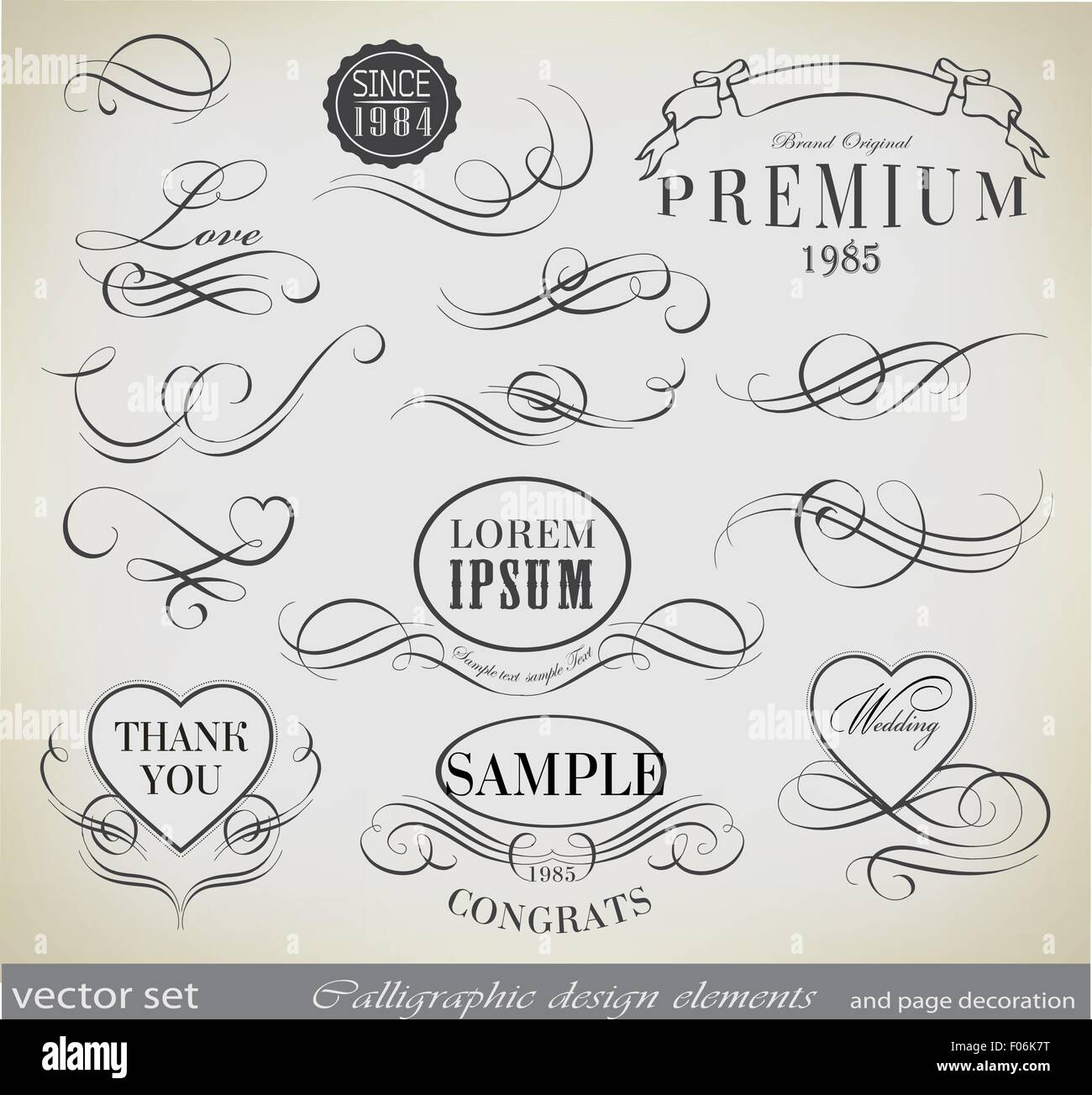 calligraphic design elements and page decoration Stock Vector Image ...